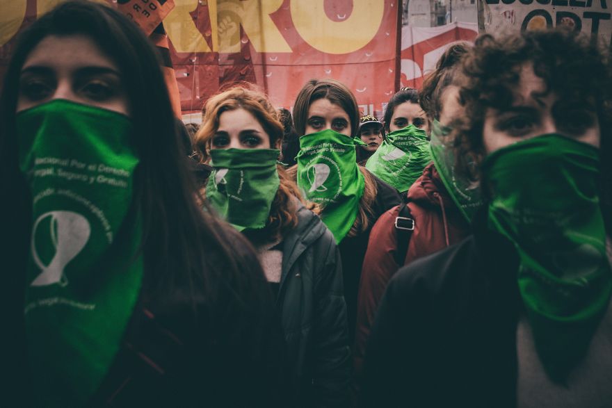 Women Protesting For Legal Abortion In Argentina