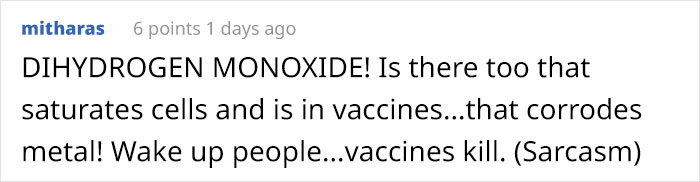 Anti-Vaxxer Tries To Frighten Others With 'Scary' Components, Gets Owned With Facts Anti-Vaxxer Tries To Frighten Others With 'Scary' Components, Gets Owned With Facts