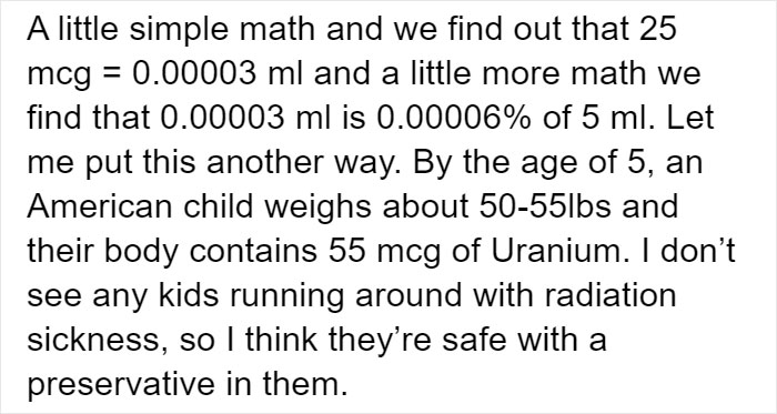 Anti-Vaxxer Tries To Frighten Others With 'Scary' Components, Gets Owned With Facts Anti-Vaxxer Tries To Frighten Others With 'Scary' Components, Gets Owned With Facts
