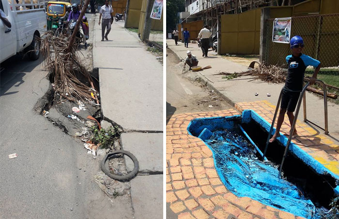 Guy Wants Authorities To Fix The Roads, Takes The Most Creative Way Of Emphasizing How Big This Problem Actually Is Guy Wants Authorities To Fix The Roads, Takes The Most Creative Way Of Emphasizing How Big This Problem Actually Is