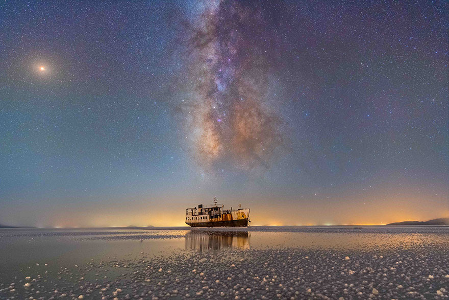 Skyscapes: 'Sharafkhaneh Port And Lake Urmia' By Masoud Ghadiri