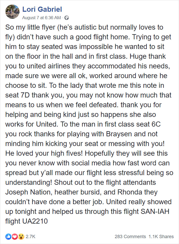 4 Y.O. Autistic Boy Was Having A Meltdown During A Flight So The Crew And Passengers Stepped In To Help 4 Y.O. Autistic Boy Was Having A Meltdown During A Flight So The Crew And Passengers Stepped In To Help