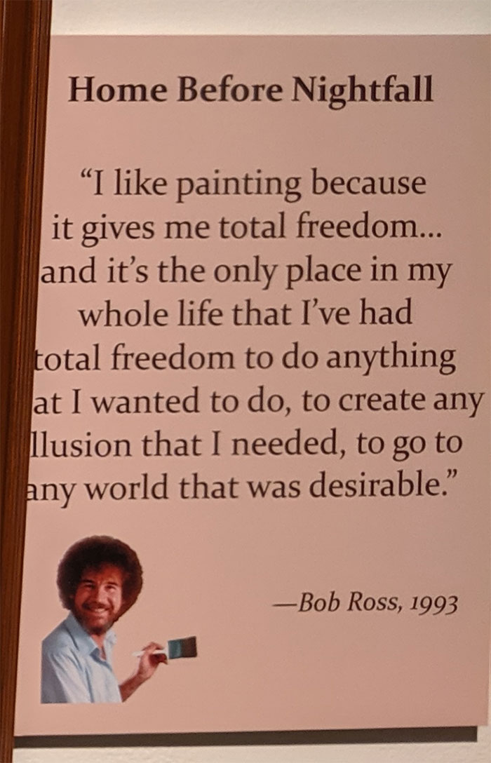 People Are Flooding The Bob Ross Art Exhibition In Virginia And The Captions Are Beyond Wholesome People Are Flooding The Bob Ross Art Exhibition In Virginia And The Captions Are Beyond Wholesome
