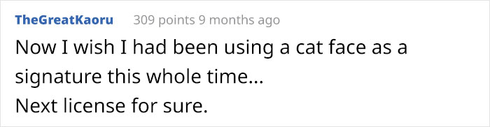 Guy Draws Cat Heads As A Joke Signature On His ID, Realizes He Made A Mistake When He Has To Sign Mortgage Papers Years Later