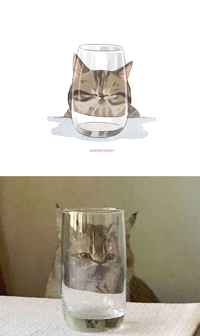 Digital-Watercolor-Cat-Paintings-Watercatlor