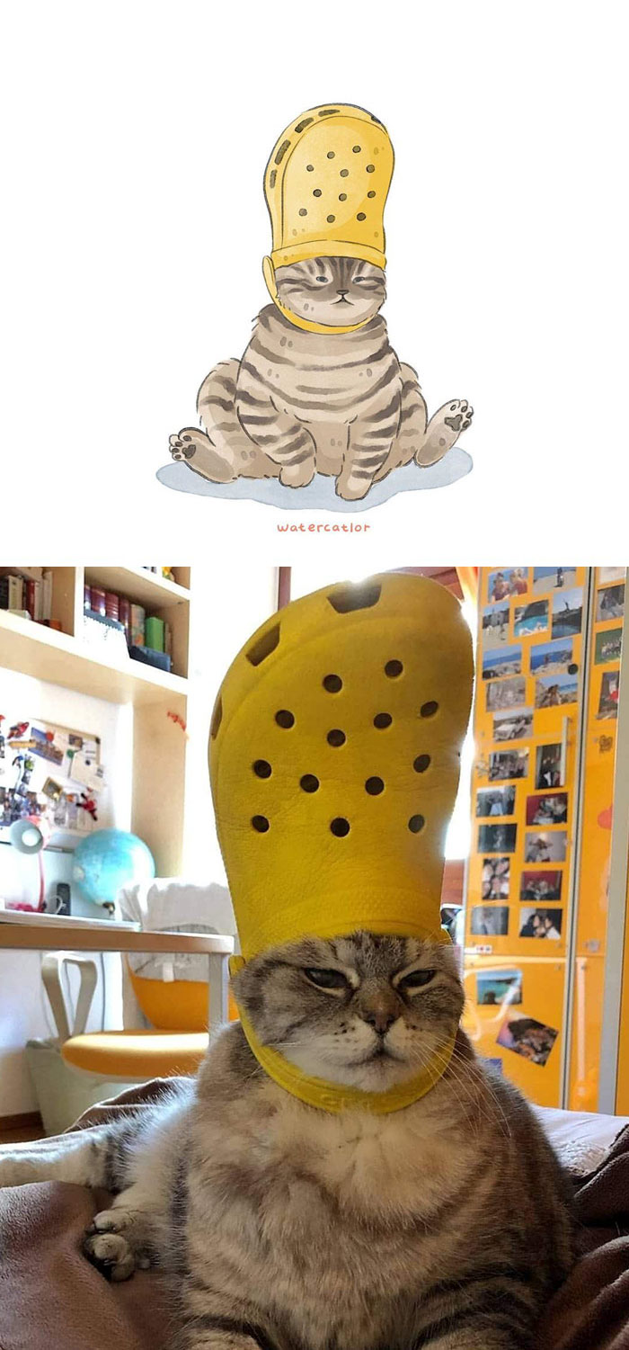 Digital-Watercolor-Cat-Paintings-Watercatlor