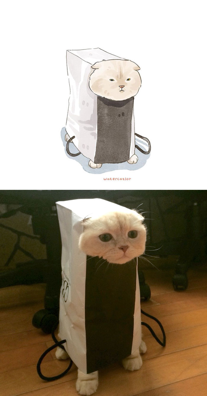 Digital-Watercolor-Cat-Paintings-Watercatlor