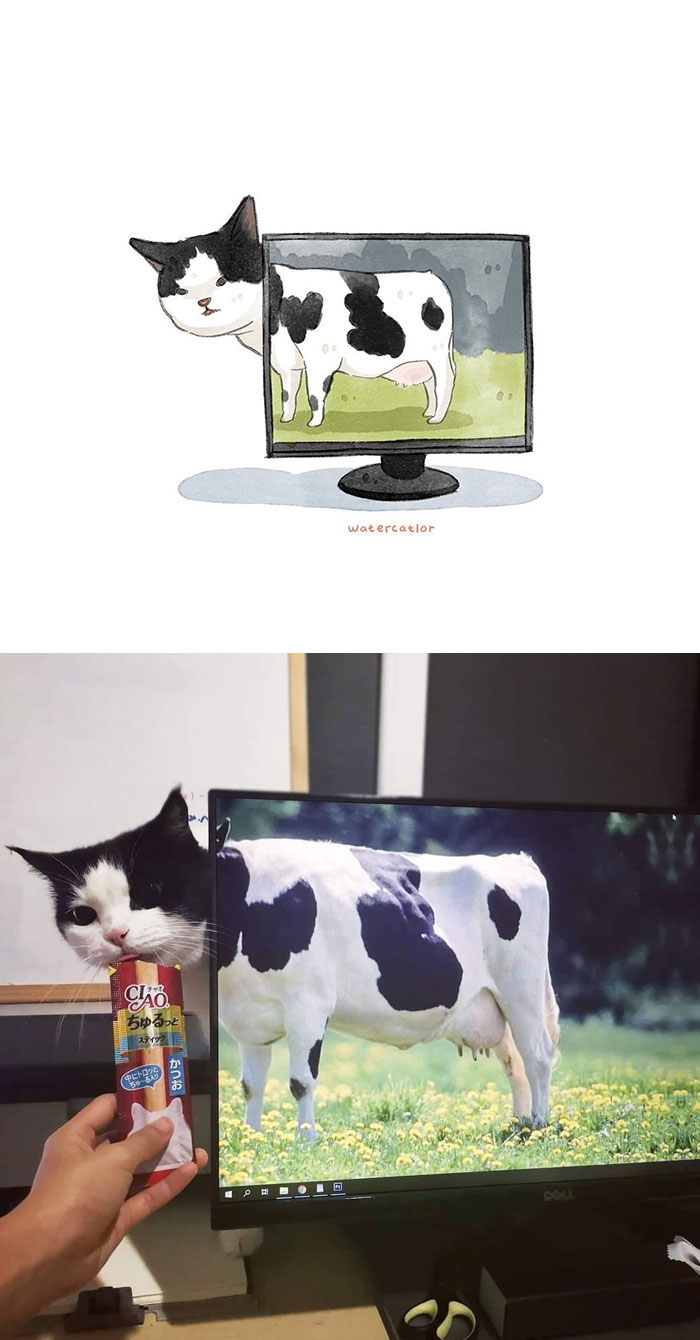 Digital-Watercolor-Cat-Paintings-Watercatlor