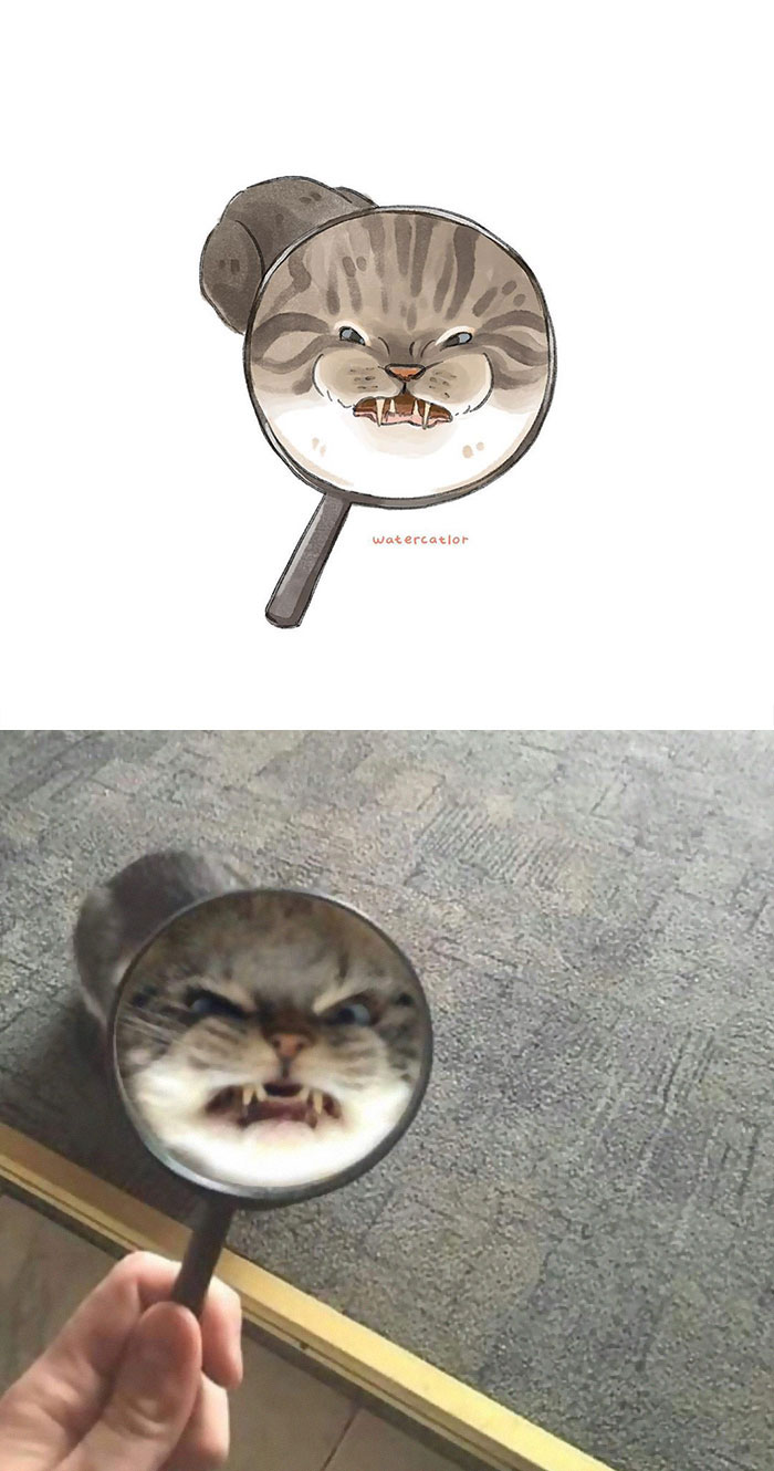 Digital-Watercolor-Cat-Paintings-Watercatlor