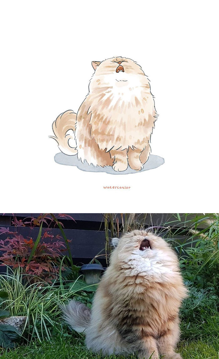 Digital-Watercolor-Cat-Paintings-Watercatlor