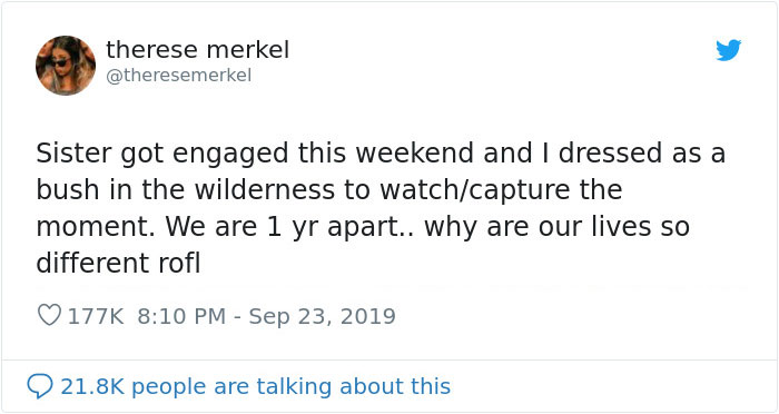 Girl Becomes A Bush On The Day Of Her Sister's Engagement So She Could Capture The Moment Unnoticed Girl Becomes A Bush On The Day Of Her Sister's Engagement So She Could Capture The Moment Unnoticed