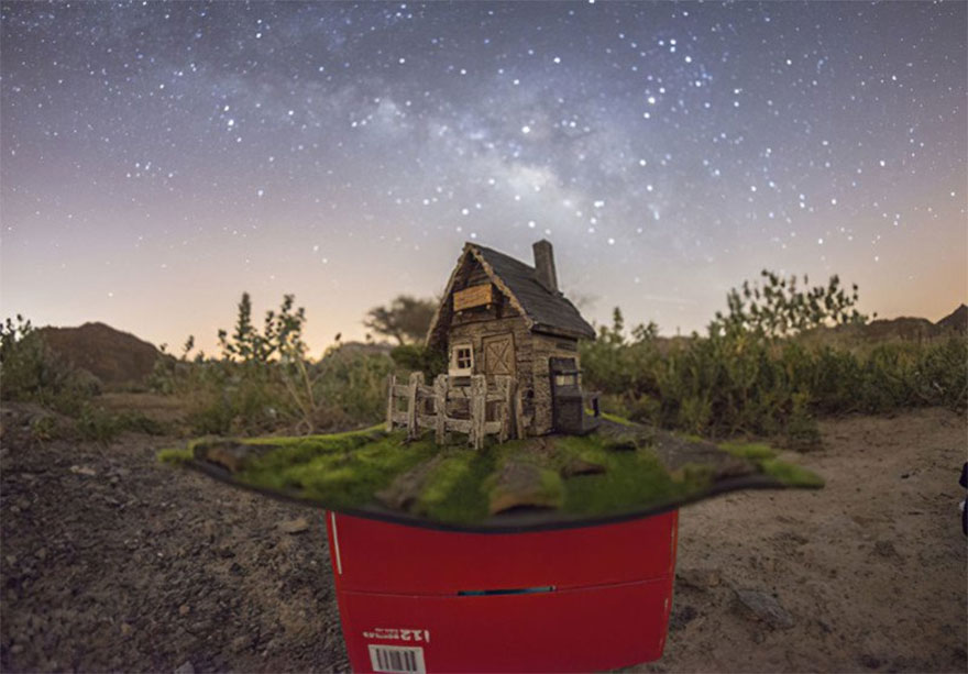 I Photograph Fake Miniature Scenes With The Milky Way In The Background (20 Photos)