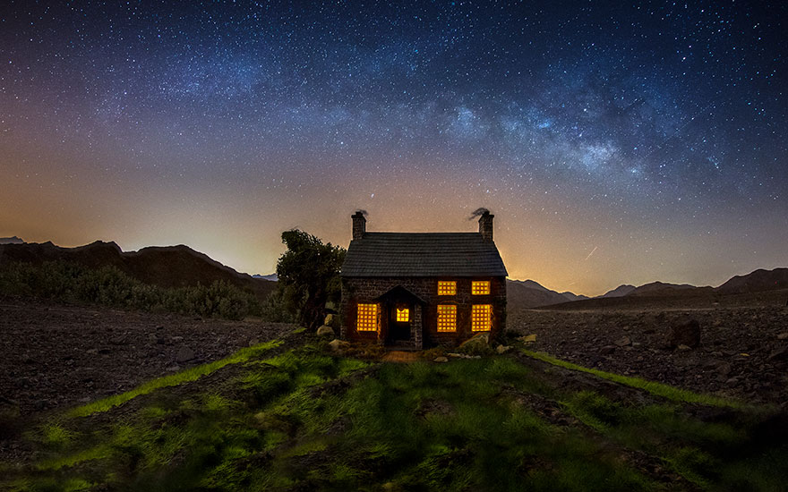 I Photograph Fake Miniature Scenes With The Milky Way In The Background (20 Photos)