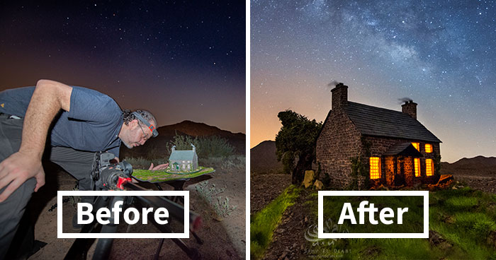 I Photograph Fake Miniature Scenes With The Milky Way In The Background (20 Photos)