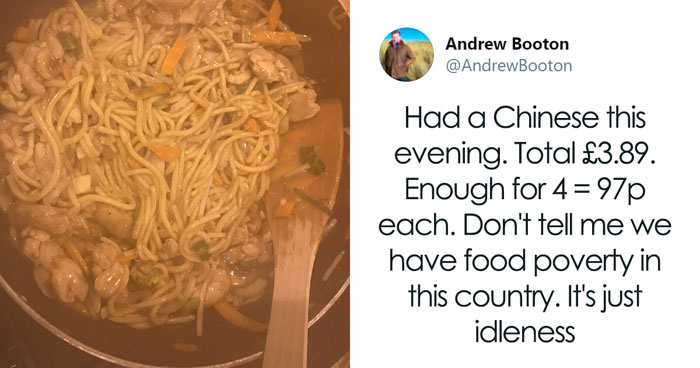 Rich Guy ‘Proves’ Food Poverty Is Just Laziness, Gets Shut Down With Maths