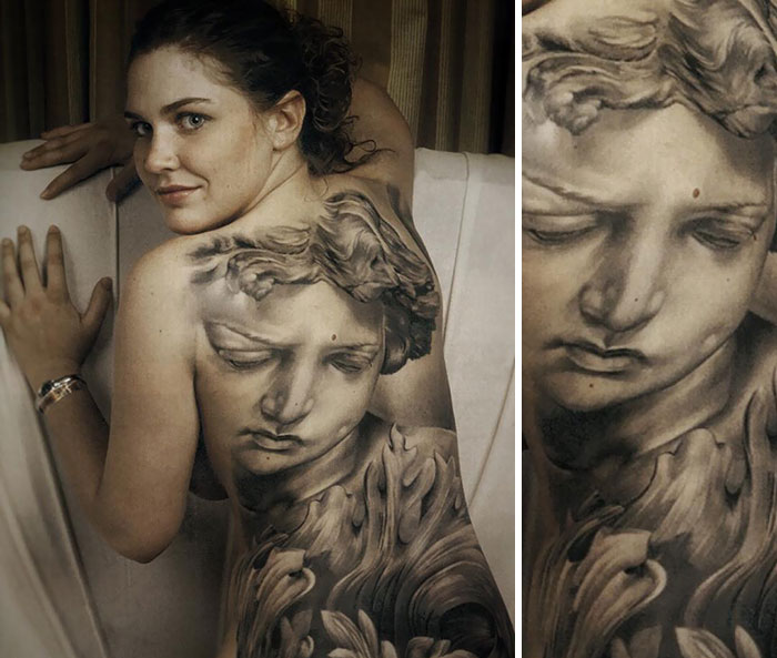 Finished This One Back In 2003. Cupid Full Back Tattoo