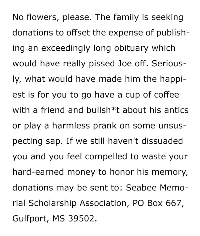 People Are Laughing At The Hilariously Savage Obituary Of An 82-Year-Old Prankster Written By His Family People Are Laughing At The Hilariously Savage Obituary Of An 82-Year-Old Prankster Written By His Family