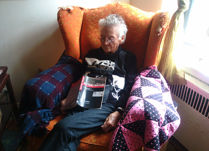My Roommate's Grandma Was Visiting, And Gave Me A Little Scare When I Found Her Taking A Nap. Then I Noticed Her Book
