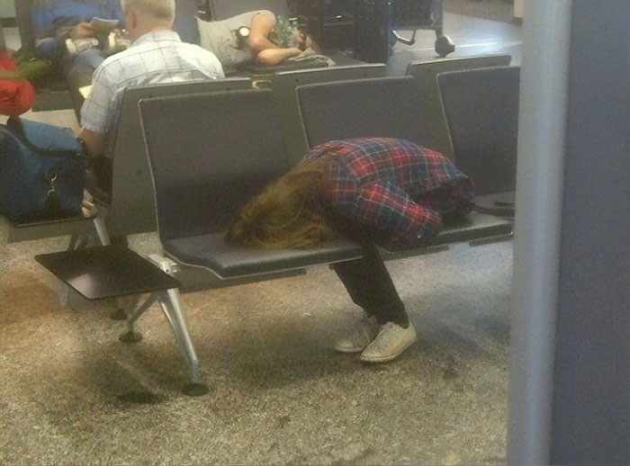 Just A Girl Sleeping At The Airport