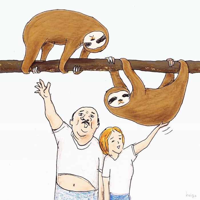 Funny-Sloth-Illustrations-Keigo