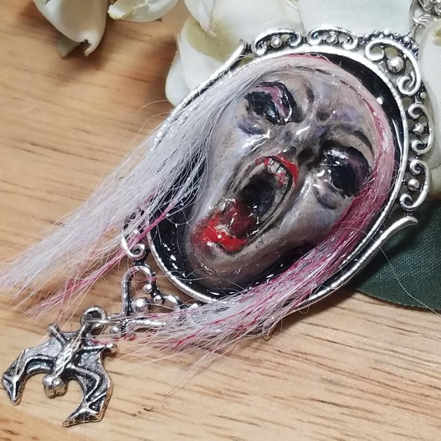 Artist In The Ozarks Turns Old Watch Parts Into Halloween Jewelry