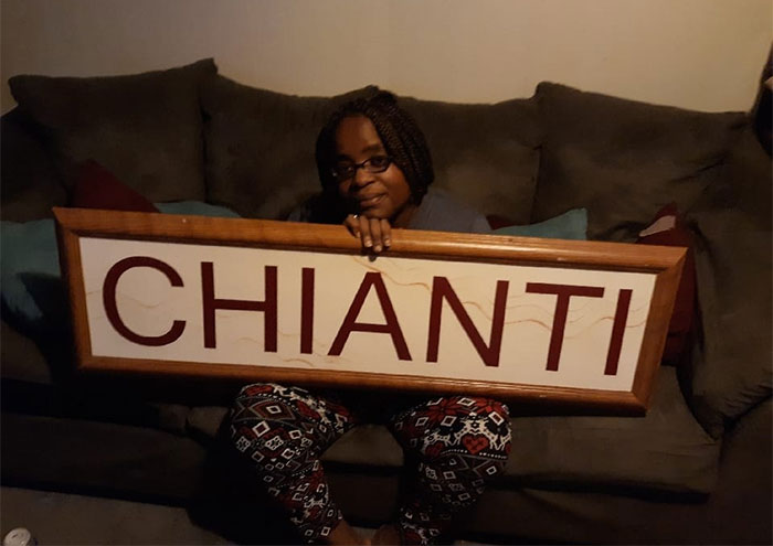 My Name Is Never On A Coke Bottle Or Snicker. No Key Chain! It's Only On A Wine Bottle! My Best Friend, Spots This Good Will In Canton, Nc! I Sat In Front Of This Sign At One Point In A Pizza Restaurant. Trying To Figure Out How To Get It. Didn't Go Home With Him. He Brung It To Me. I'm Over The Moon