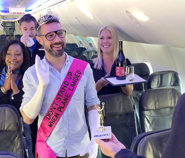 24 Photos Of An Artist Who Does Weird Things On The Plane