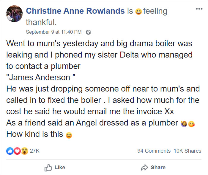 This Plumber's Invoice For Fixing 91-Year-Old Grandma's Boiler Goes Viral