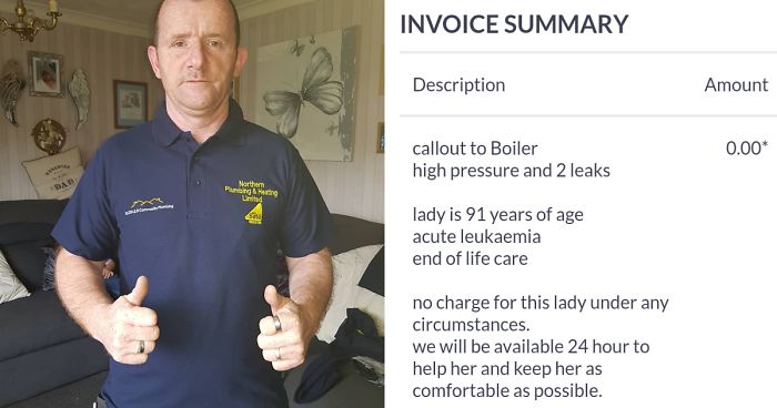 This Plumber’s Invoice For Fixing 91-Year-Old Grandma’s Boiler Goes Viral