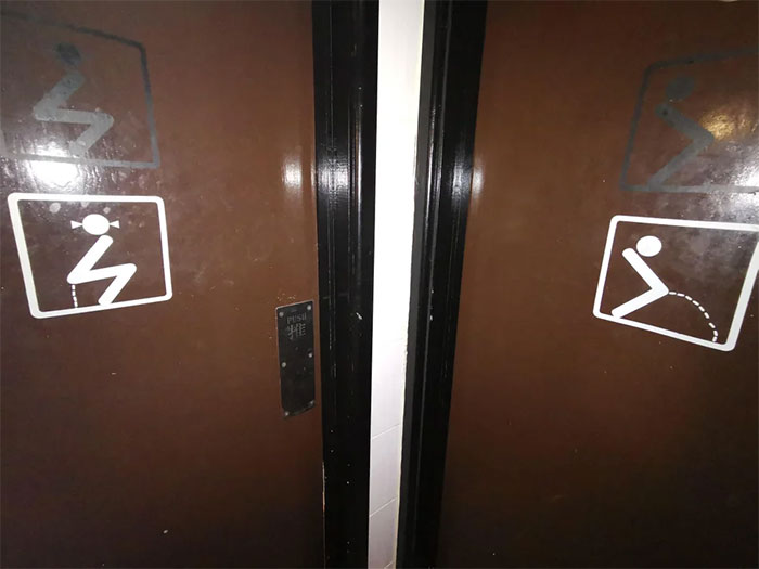 Bathroom Sign At A Restaurant In Swansea