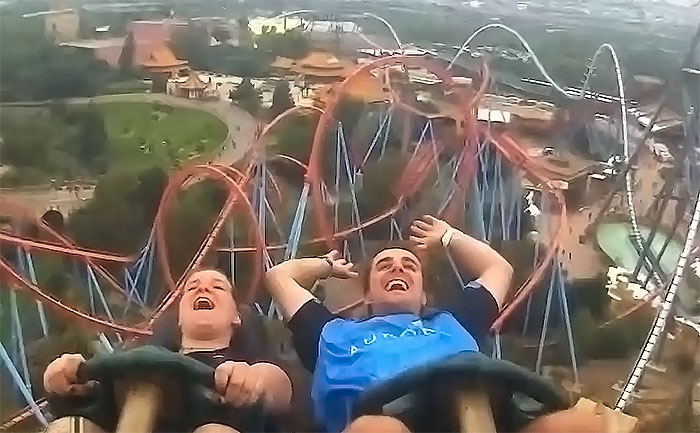Someone Drops Their iPhone While Going 83 Miles Per Hour On A Roller Coaster And This Guy Catches It
