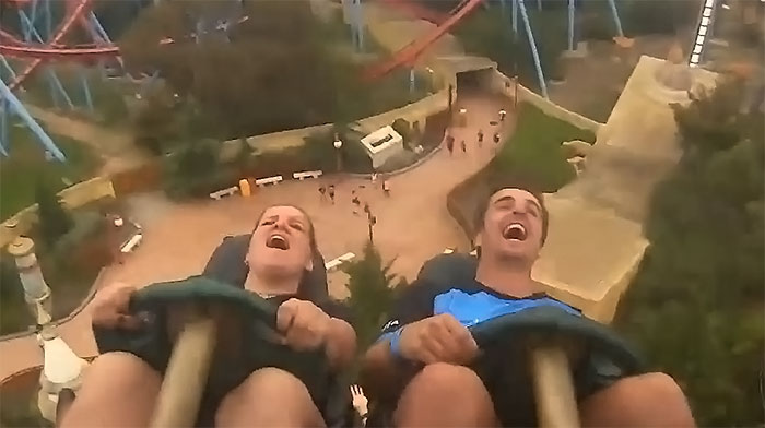 Someone Drops Their iPhone While Going 83 Miles Per Hour On A Roller Coaster And This Guy Catches It