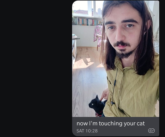 "Friend Asked Me To Catsit. She's A Bit Of A Germophobe So This Was The Natural Thing To Do" "Friend Asked Me To Catsit. She's A Bit Of A Germophobe So This Was The Natural Thing To Do"