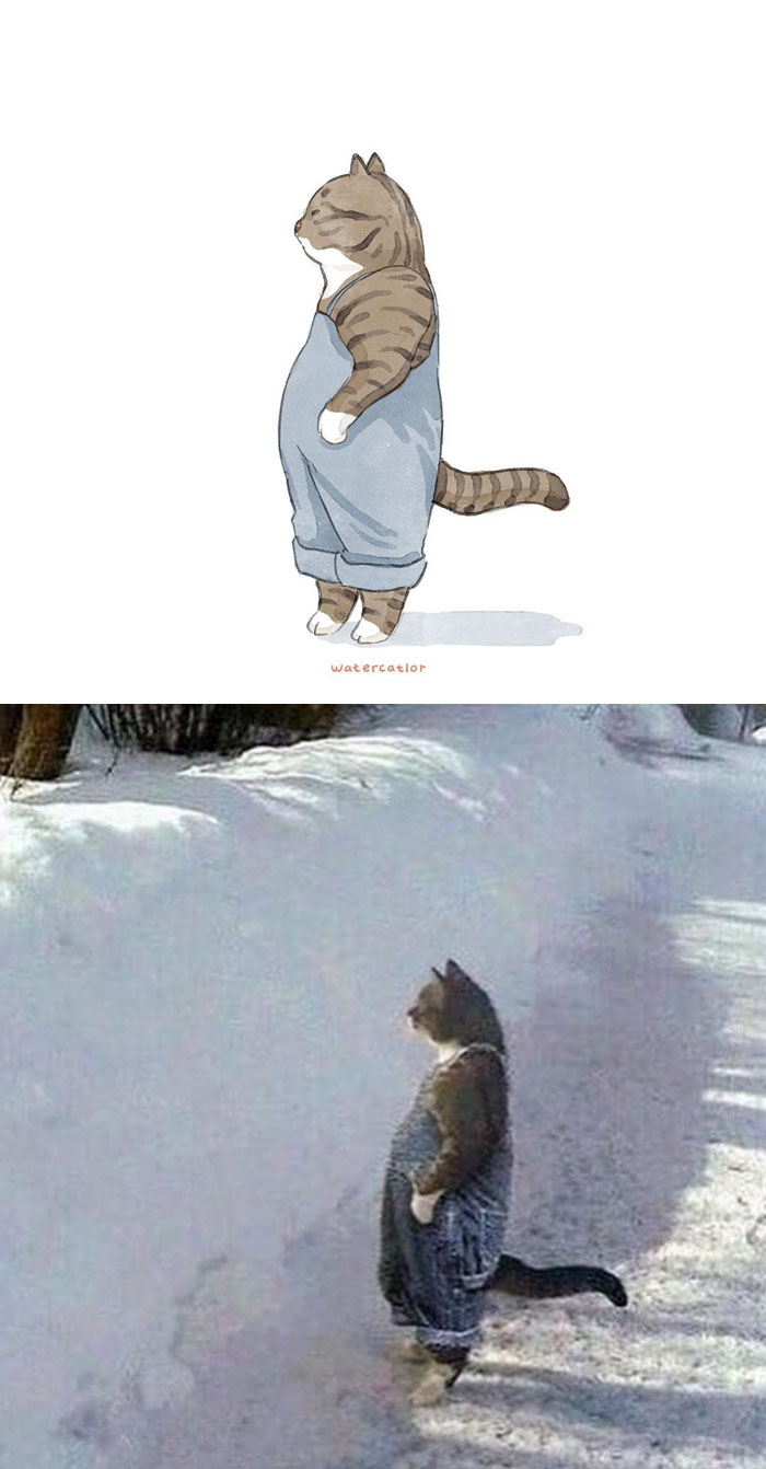 Digital-Watercolor-Cat-Paintings-Watercatlor