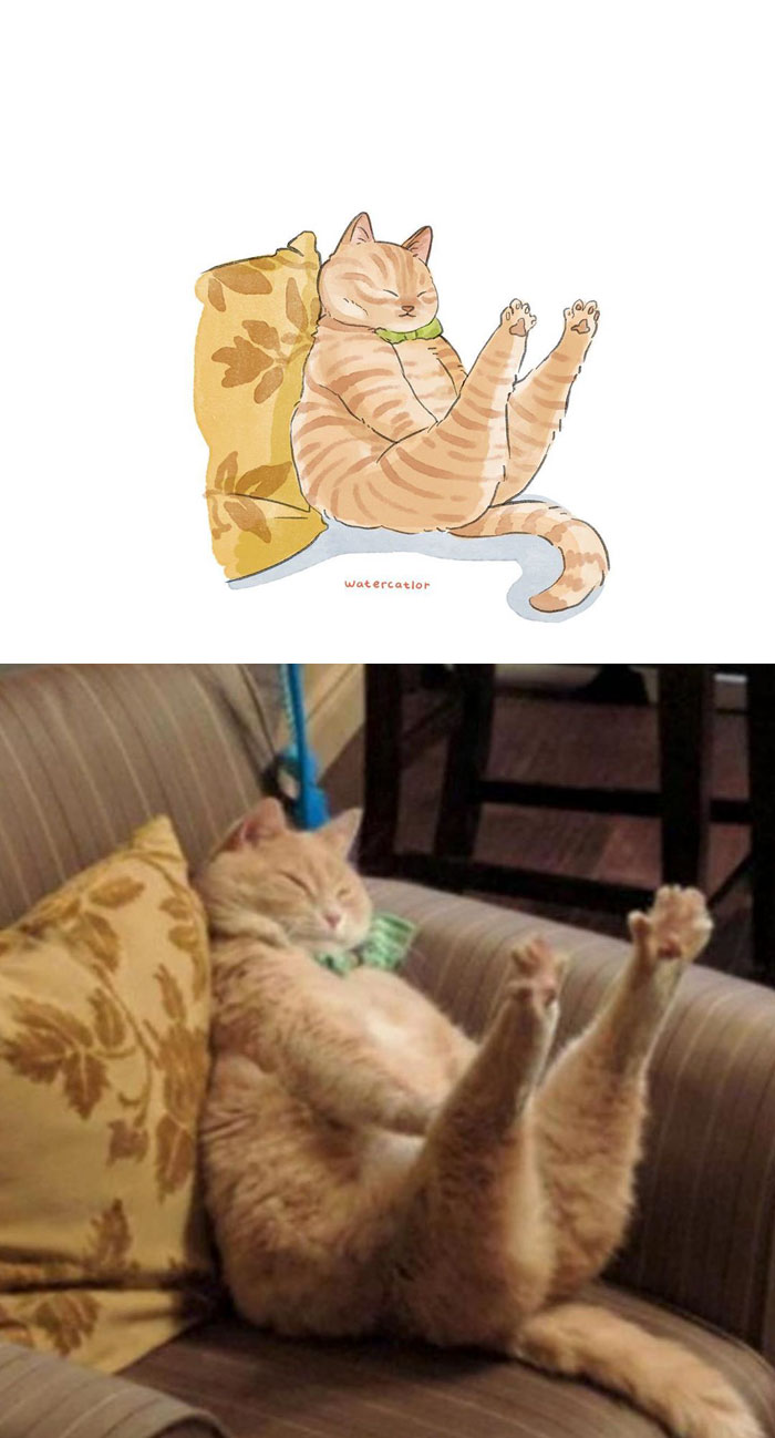 Digital-Watercolor-Cat-Paintings-Watercatlor