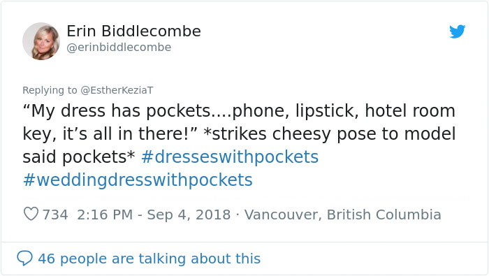 13 Times Brides Couldn't Hold Back Their Happiness Because They Wore Dresses With Pockets