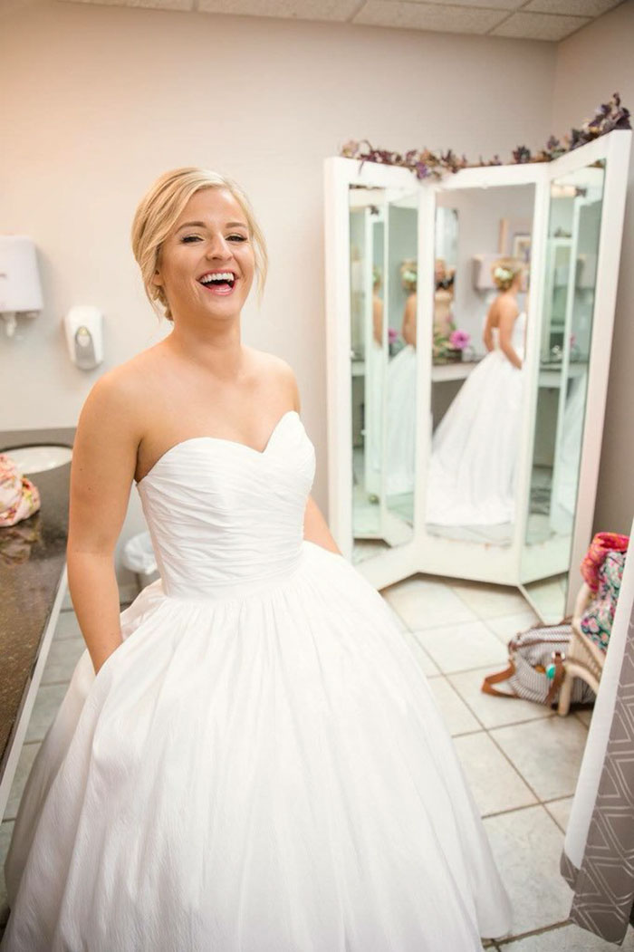 13 Times Brides Couldn't Hold Back Their Happiness Because They Wore Dresses With Pockets