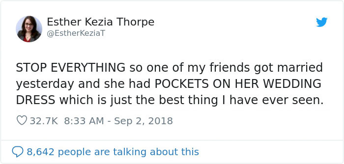 13 Times Brides Couldn't Hold Back Their Happiness Because They Wore Dresses With Pockets