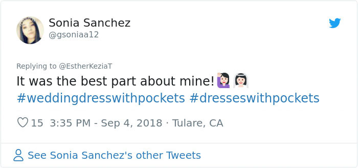 13 Times Brides Couldn't Hold Back Their Happiness Because They Wore Dresses With Pockets