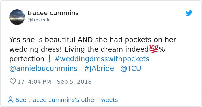 13 Times Brides Couldn't Hold Back Their Happiness Because They Wore Dresses With Pockets