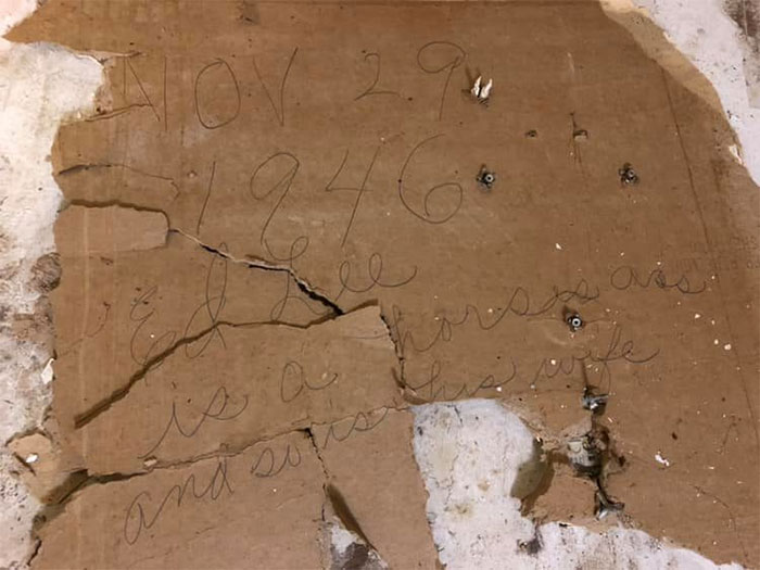  It Reads: “Nov 29 1946 Ed Lee Is A Horses Ass And So Is His Wife”