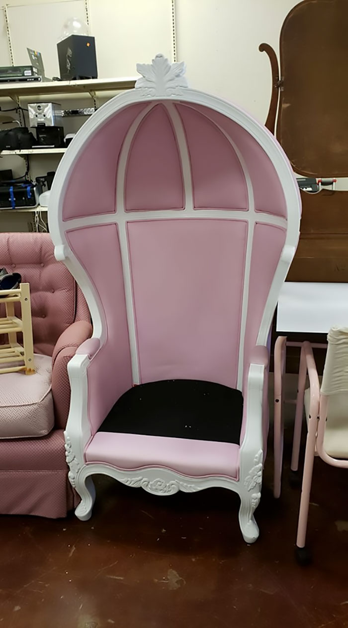 This Throne Was Up For Sale For $24 At Goodwill In Houston, Texas. Fit For A Princess!