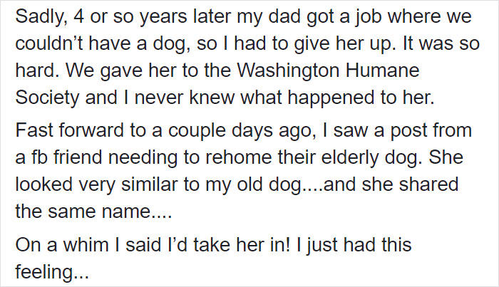 Woman Adopts A Senior Dog Because She Looked Like Her Childhood Puppy, Realizes It's The Same Dog Woman Adopts A Senior Dog Because She Looked Like Her Childhood Puppy, Realizes It's The Same Dog
