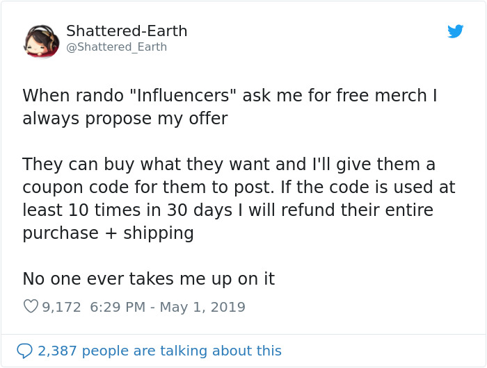 This Artist Greets All Influencers With An Offer