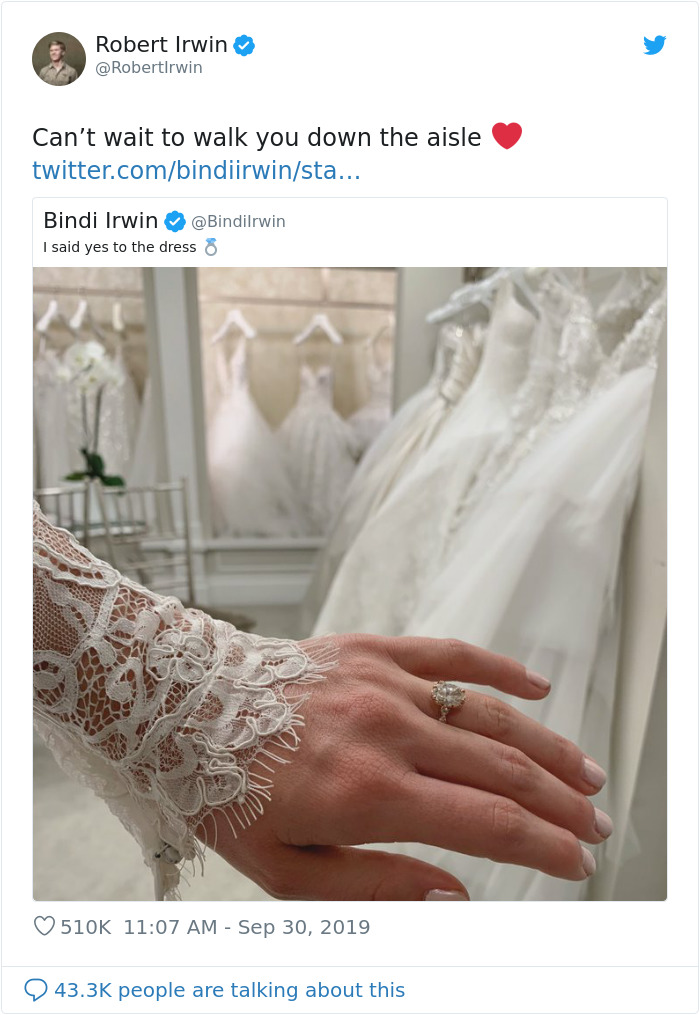 Bindi Irwin Is Getting Married And Her Brother Robert Can’t Wait To Walk Her Down The Aisle Bindi Irwin Is Getting Married And Her Brother Robert Can’t Wait To Walk Her Down The Aisle