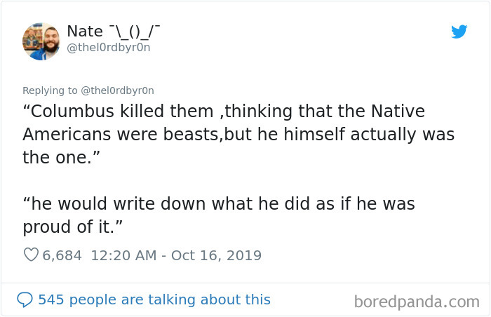 Teacher Says He Won’t Lie To Students, Teaches The Untold History Of Columbus, His Tweets Go Viral Teacher Says He Won’t Lie To Students, Teaches The Untold History Of Columbus, His Tweets Go Viral