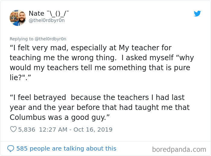 Teacher Says He Won&rsquo;t Lie To Students, Teaches The Untold History Of Columbus, His Tweets Go Viral