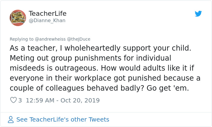 After Some Kids Started Fighting, Their Teacher Punished The Whole Grade, So This Girl Wrote The Teacher A Badass Letter