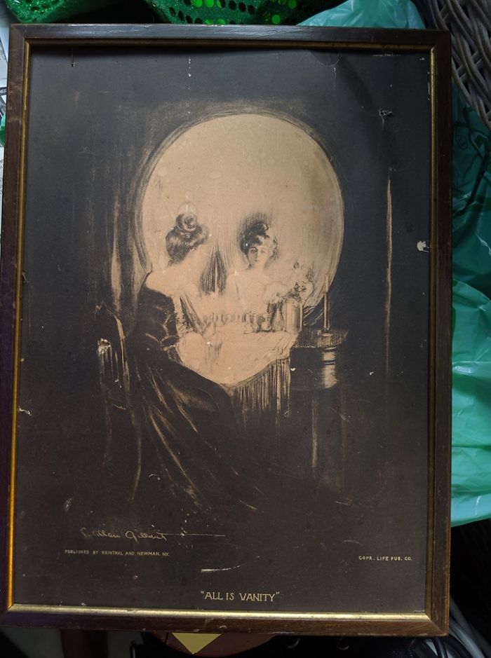 Great Find By My Daughter, 1902 Print Of All Is Vanity!!! Just In Time For Tricks And Treats