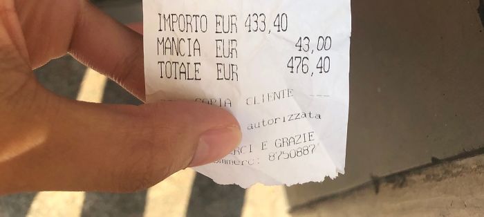 Japanese Tourists Shocked To Receive Almost $500 Bill For Two Plates Of Spaghetti, Fish, And Water In A Restaurant In Rome
